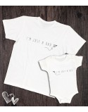 Koszulka i body/koszulka dla taty i dziecka JUST A KID biała