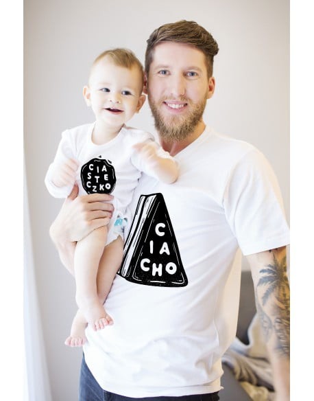 Koszulka i body/koszulka dla taty i dziecka Ciacho/ ciasteczko
