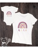 Koszulka i body/koszulka dla mamy i córki tęcza