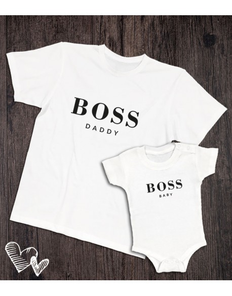Koszulka i body/koszulka dla taty i dziecka Boss
