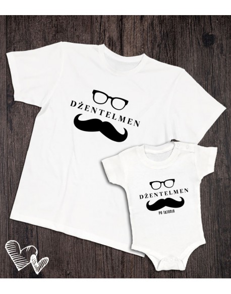 Koszulka i body/koszulka dla taty i dziecka Dżentelmeni