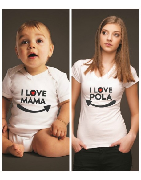 Koszulka i body dla mamy i dziecka I love
