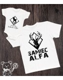 Koszulka i body dla taty i syna Samiec alfa