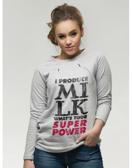 OUTLET/Bluza Simple I produce milk What's your superpower