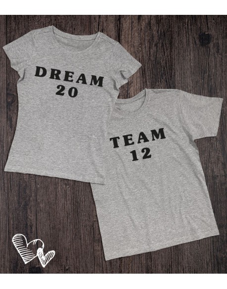 Koszulki dla pary Dream/Team z personalizacją