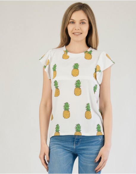 T-shirt do karmienia piersią Butterfly Ananasy