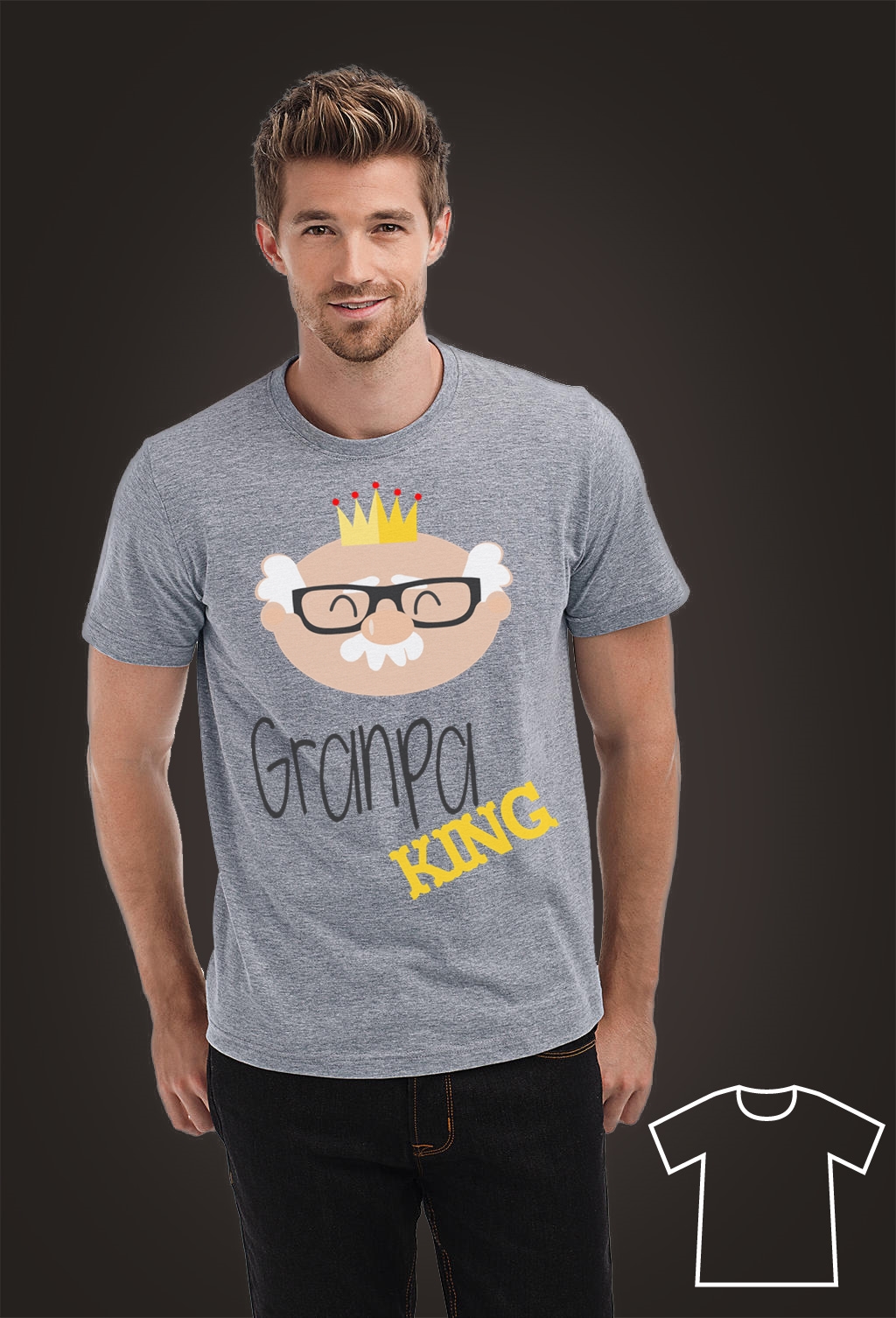 koszulka Granpa King na Dzień Dziadka zaprojektowana przez blogerkę roballowa.pl