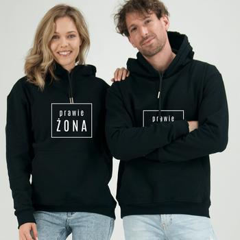 Bluzy dla par z kapturem Prawie czarne