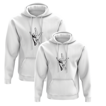 Bluzy dla par z kapturem Love sign biała