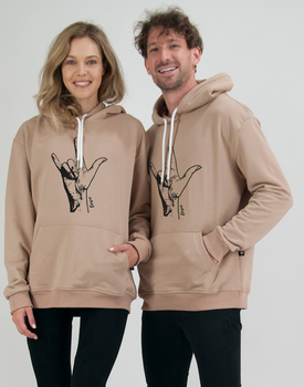 Bluzy dla pary z kapturem Love sign latte