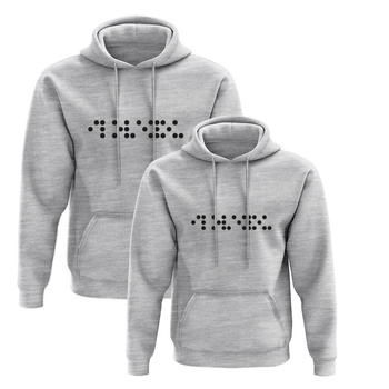 Bluzy dla pary I love you Braille'm szary melanż