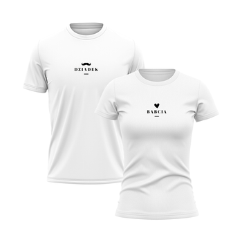 Koszulki dla babci i dziadka Serce wąs