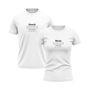 Koszulki dla babcia i dziadka Naj naj dziadkowie personalizacja