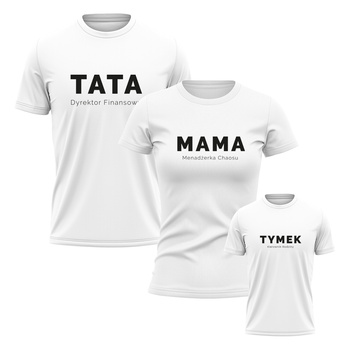 Koszulki dla rodziny 2+1 Menadżerka Dyrektor Kierownik